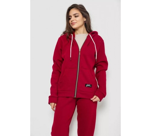 Спортивный женский костюм на флисе, цвет бордовый, 244R1555-1 Спортивный женский костюм на флисе, цвет бордовый, 244R1555-1