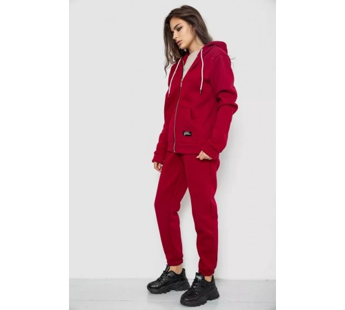 Спортивный женский костюм на флисе, цвет бордовый, 244R1555-1 Спортивный женский костюм на флисе, цвет бордовый, 244R1555-1