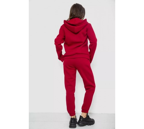 Спортивный женский костюм на флисе, цвет бордовый, 244R1555-1 Спортивный женский костюм на флисе, цвет бордовый, 244R1555-1
