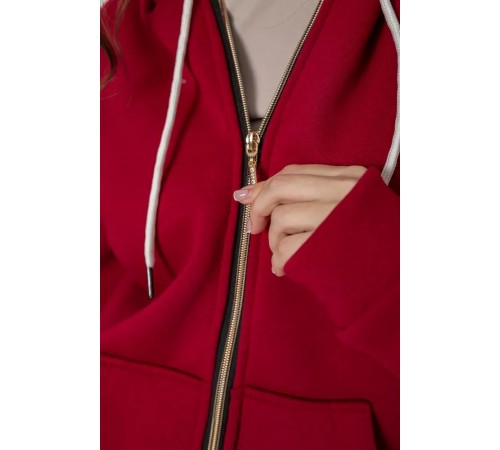 Спортивный женский костюм на флисе, цвет бордовый, 244R1555-1 Спортивный женский костюм на флисе, цвет бордовый, 244R1555-1