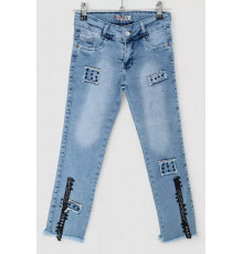Джинсы для девочек, цвет голубой, 247R10048