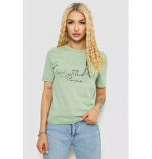 Женская футболка с принтом, цвет оливковый, 241R132.