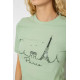 Женская футболка с принтом, цвет оливковый, 241R132.