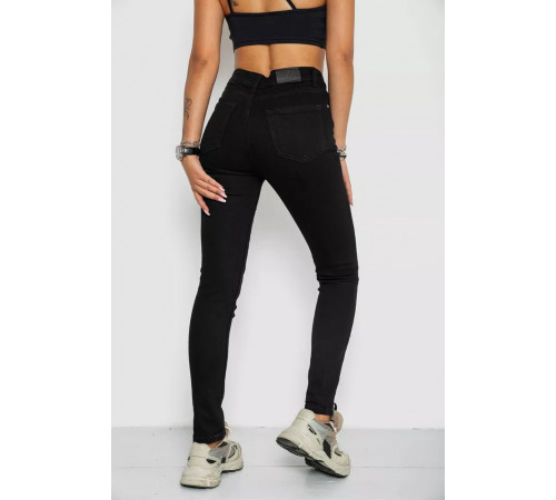 Джинсы женские однотонные, цвет черный, 244R3505.
