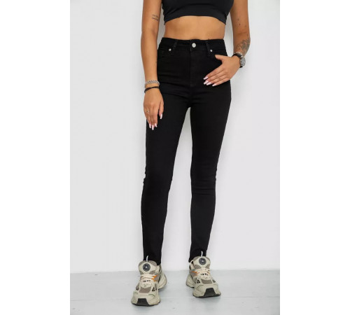 Джинсы женские однотонные, цвет черный, 244R3505.