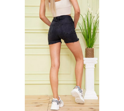 Жіночі джинсові шорти, чорного кольору, 164R3925