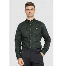 Рубашка мужская с принтом, цвет темно-зеленый, 247R116