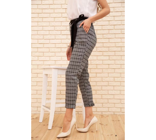 Жіночі вкорочені штани, в клітку, колір Сірий, 172R9313-2