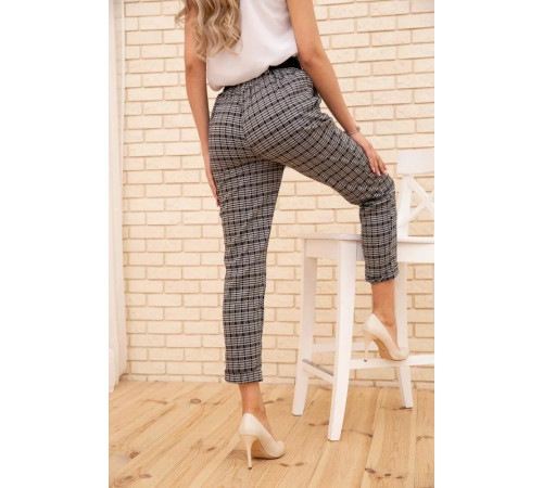 Жіночі вкорочені штани, в клітку, колір Сірий, 172R9313-2