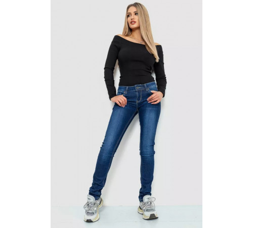 Джинсы женские с потертостями, цвет синий, 244RA602.