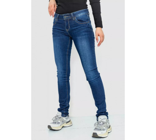 Джинсы женские с потертостями, цвет синий, 244RA602.