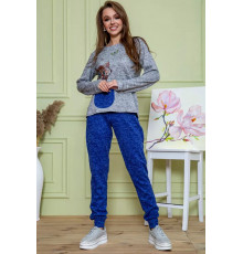 Жіночий костюм штани + кофта, сіро-синього кольору, 172R1211-2