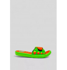 Шлепанцы детские для девочек 243R6009b-17, цвет Салатово-оранжевый