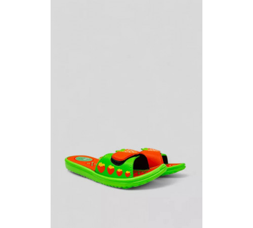 Шльопанці дитячі для дівчаток 243R6009b-17, колір Салатово-жовтогарячий
