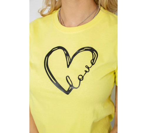 Футболка жіноча з принтом, колір жовтий, 238R558