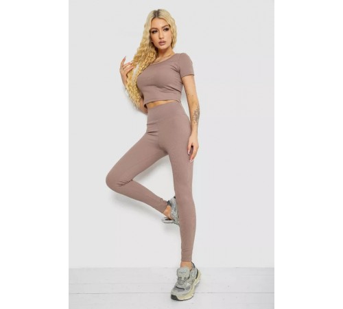 Костюм женский в рубчик, цвет мокко, 221R3609 Костюм женский в рубчик, цвет мокко, 221R3609