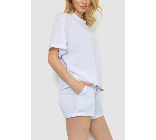 Женский костюм однотонный, цвет белый, 244R039