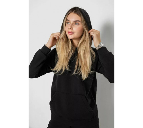 Спорт костюм женский на флисе, цвет черный, 241R1530