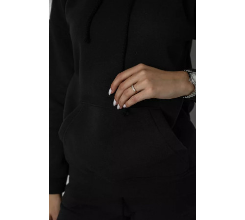 Спорт костюм женский на флисе, цвет черный, 241R1530