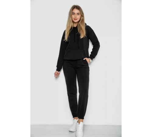 Спорт костюм женский на флисе, цвет черный, 241R1530