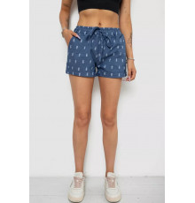 Шорти жіночі з принтом, колір джинс, 238R7164-2