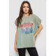 Футболка жіноча з принтом, колір оливковий, 244RW532