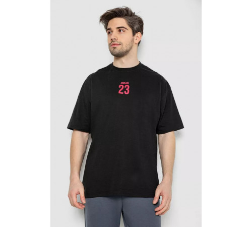 Футболка чоловіча з принтом, колір чорний, 244R7024
