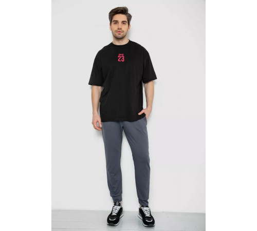 Футболка чоловіча з принтом, колір чорний, 244R7024