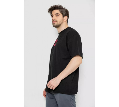 Футболка чоловіча з принтом, колір чорний, 244R7024