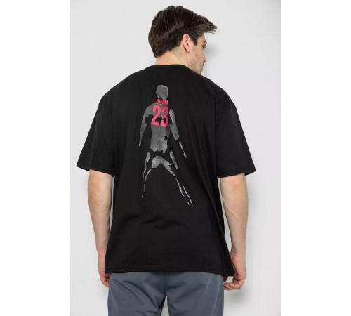 Футболка чоловіча з принтом, колір чорний, 244R7024