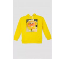 Худые детские на флисе с принтом, цвет желтый, 102R1525.
