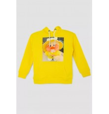 Худые детские на флисе с принтом, цвет желтый, 102R1525.