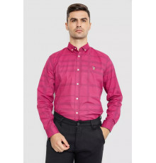Рубашка мужская повседневная, цвет бордовый, 247R403