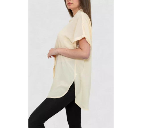 Сорочка жіноча однотонна на ґудзиках, колір світло-бежевий, 102R5230