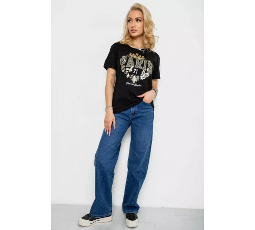 Футболка жіноча, колір чорний, 244R4585