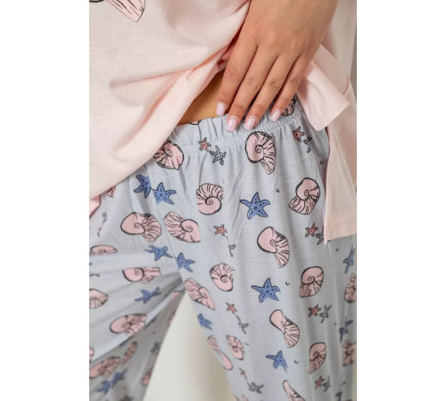 Женская пижама с принтом, цвет розовый, 243R7134