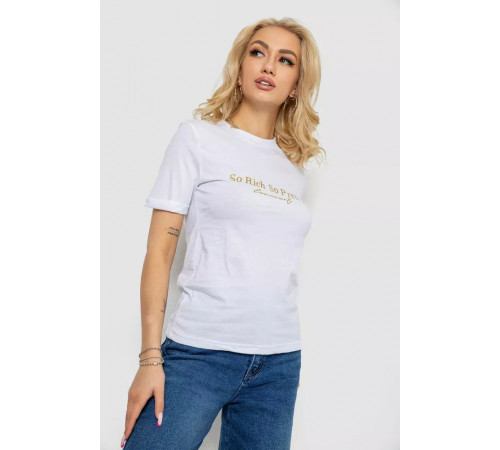 Футболка жіноча з принтом, колір білий, 238R57399