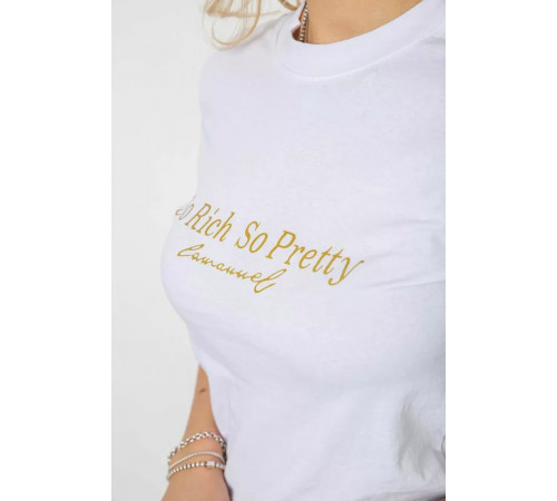 Футболка жіноча з принтом, колір білий, 238R57399
