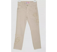 Джинси для дівчаток, колір бежевий, 247R10038