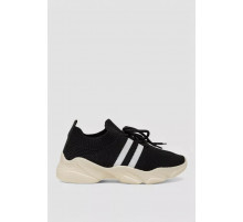 Кроссовки женские текстильные, цвет черно-белый, 244R251K