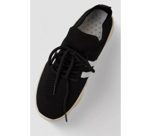 Кроссовки женские текстильные, цвет черно-белый, 244R251K