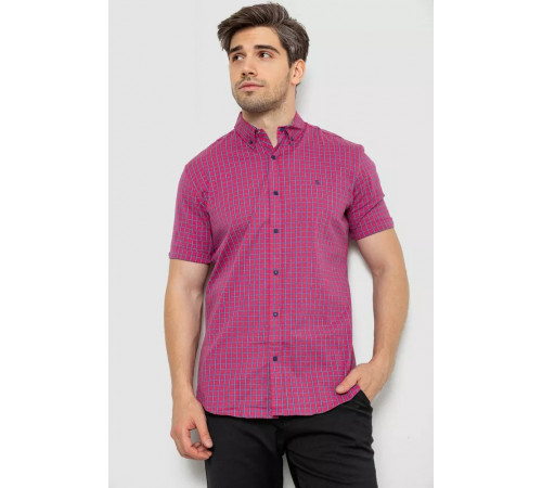 Рубашка мужская в клетку, цвет розовый, 214R2445