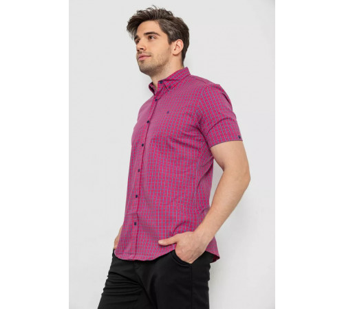 Рубашка мужская в клетку, цвет розовый, 214R2445