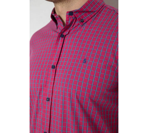 Рубашка мужская в клетку, цвет розовый, 214R2445