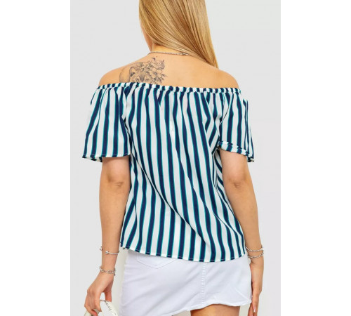 Блуза в смужку, колір сіро-синій, 244R088-1