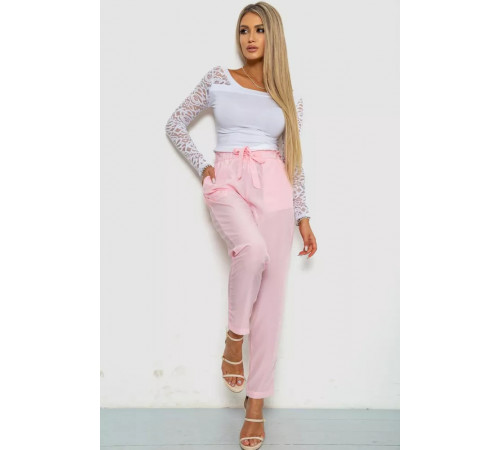 Брюки женские шифоновые, цвет розовый, 244R285