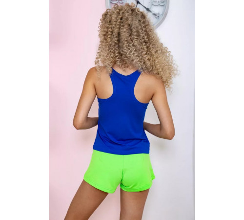 Жіноча майка синього кольору, з яскравим принтом, 167R232