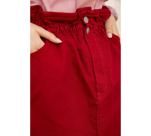Джинсовая мини-юбка, красного цвета, 164R2023
