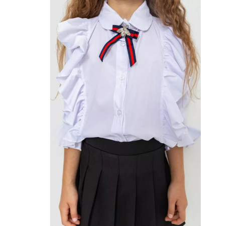 Блуза для девочек нарядная, цвет белый, 172R210