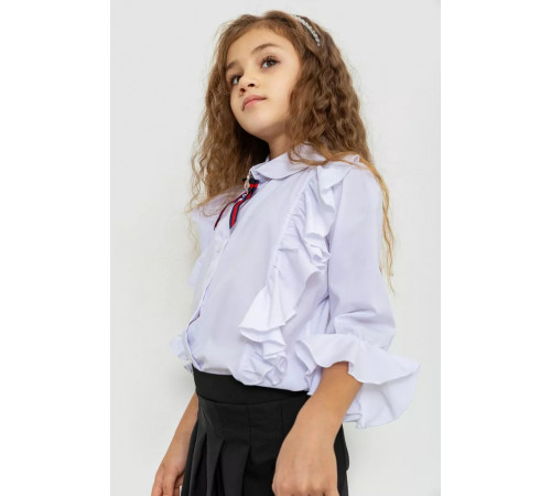 Блуза для девочек нарядная, цвет белый, 172R210